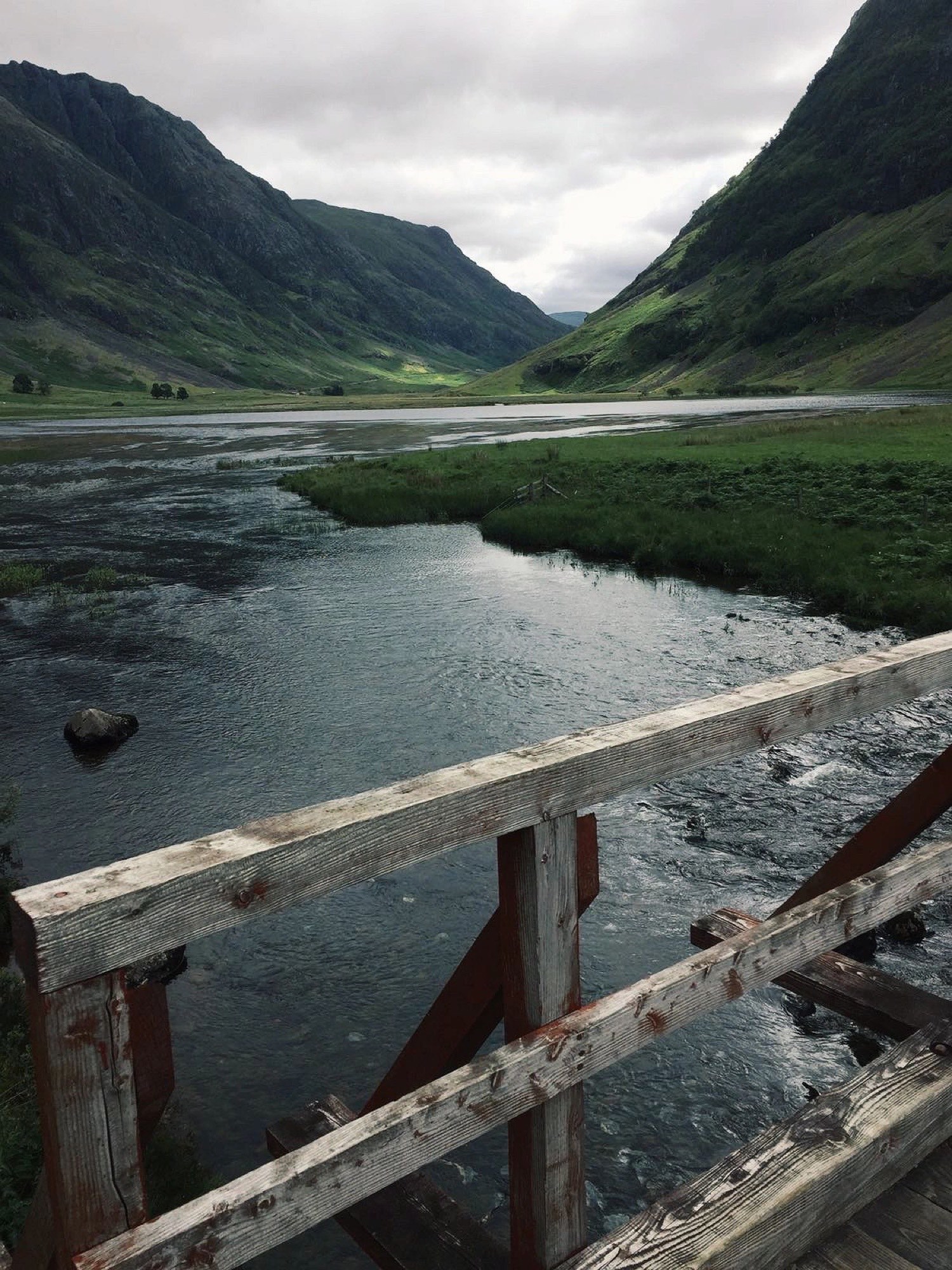 River winding through a green highland valley